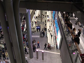 interior view of the central station; view on the north-south route