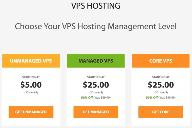 Some VPS hosting plans available from A2 Hosting.