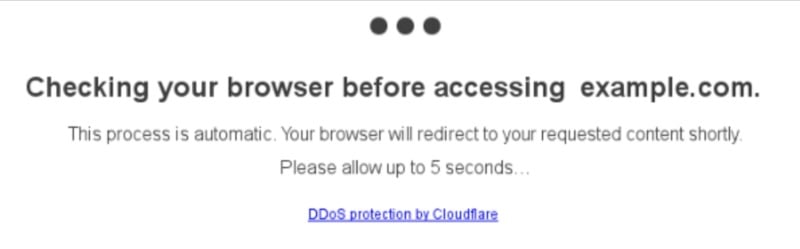 Cloudflare's DDoS "under attack" mode.