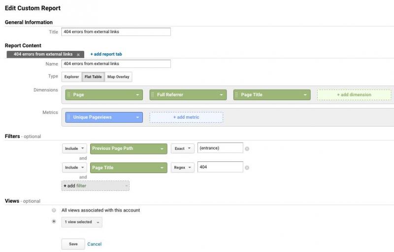 Creating an external broken links report.