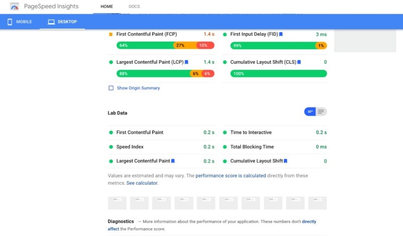 The Google PageSpeed PSI platform.