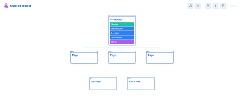 Octopus.do online sitemap creation tool