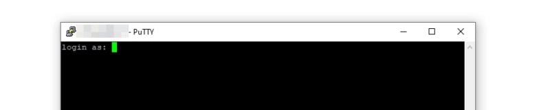 Logging into PuTTy.
