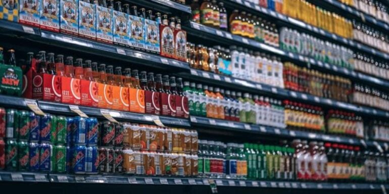 A store shelf.