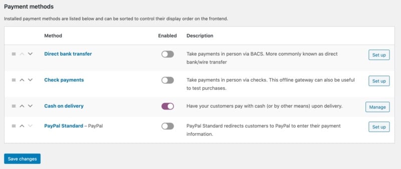 WooCommerce supports multiple payment gateways, including PayPal.