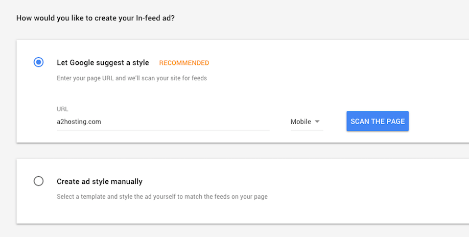 Letting Google suggest an ad style.