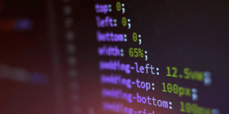 CSS code on a monitor.