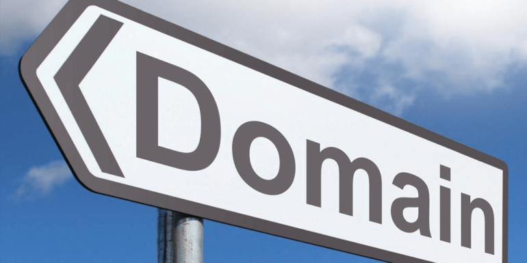 A street sign with the word "domain".