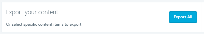 Exporting your WordPress content.