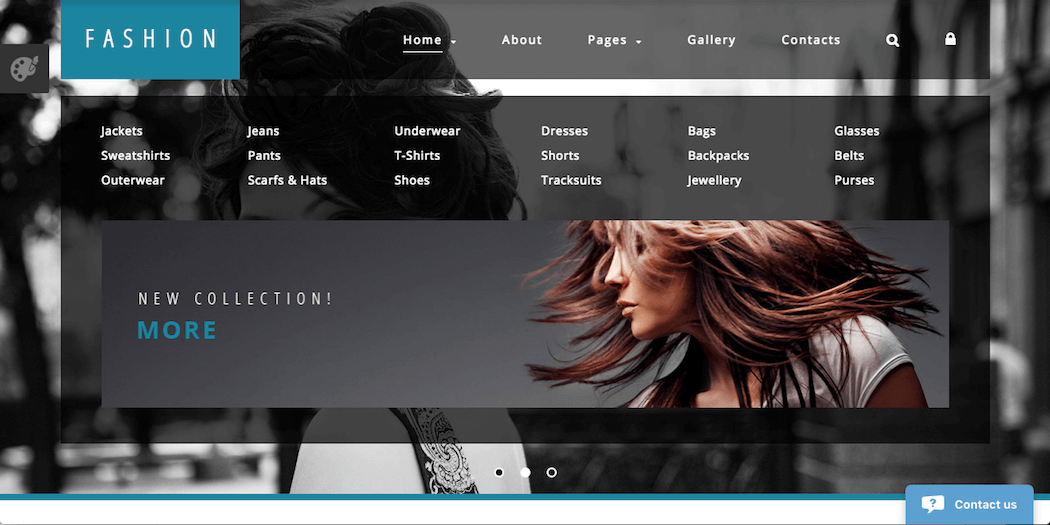 The High Fashion Joomla template.