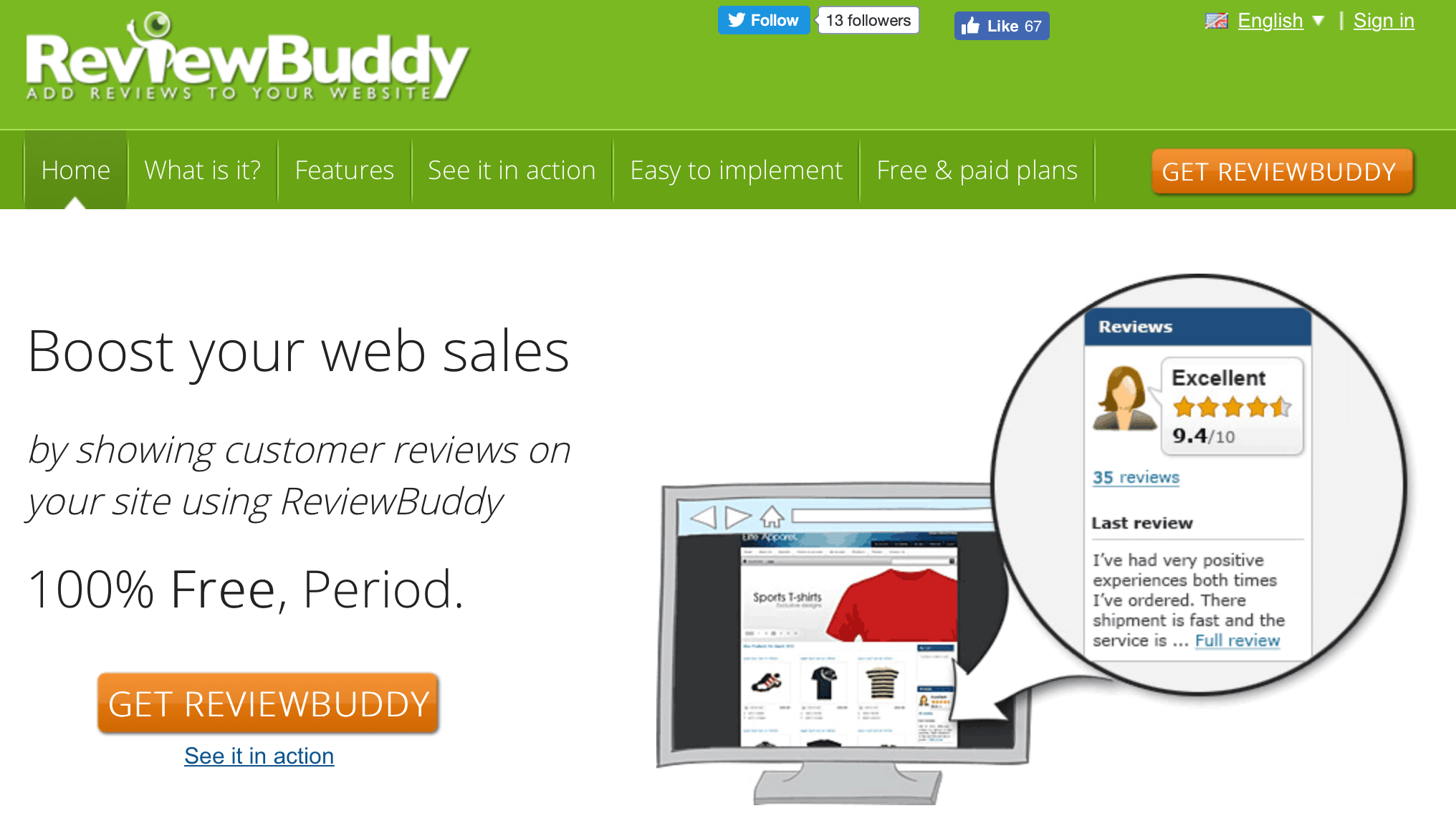 The ReviewBuddy website.