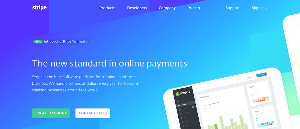 The Stripe website.