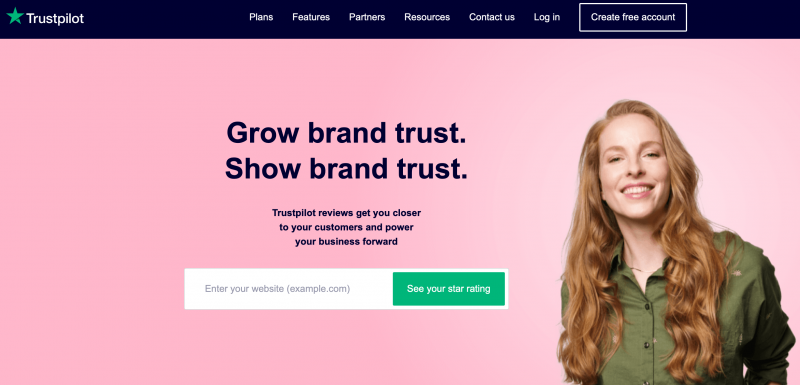 The Trustpilot website.