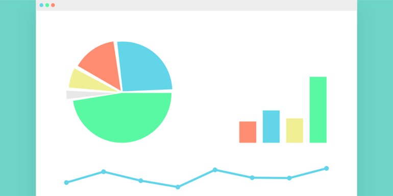 A program screen showing multiple charts and graphs.